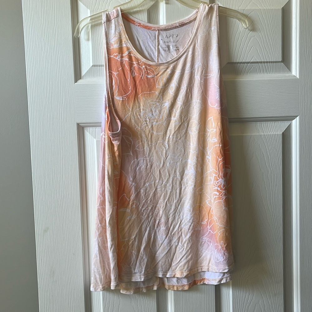 Apt 9 Orange Tie Dye Tank Top